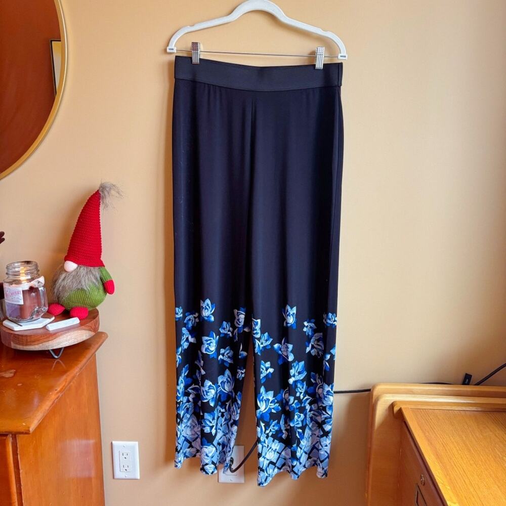 Alfani Floral Print Wide Leg Pull On Flowy Pants Size Medium
